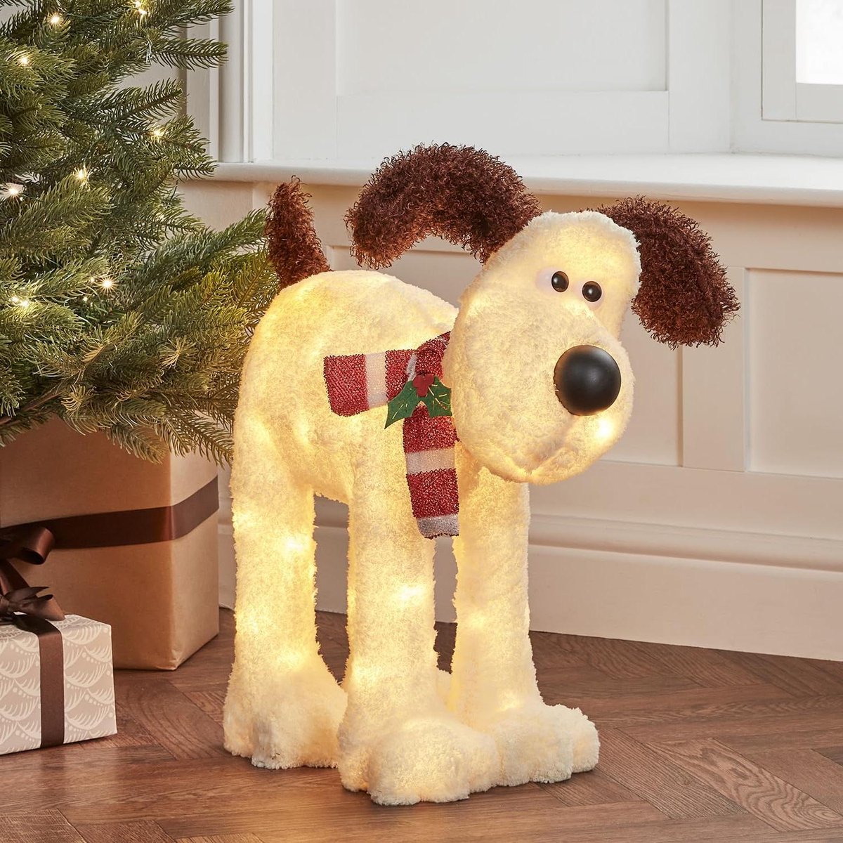 Kerstfiguur Hond - LED Decoratie - Tuin Verlichten - Met Timer - 55 cm Hoog - Warm Wit – foto 6
