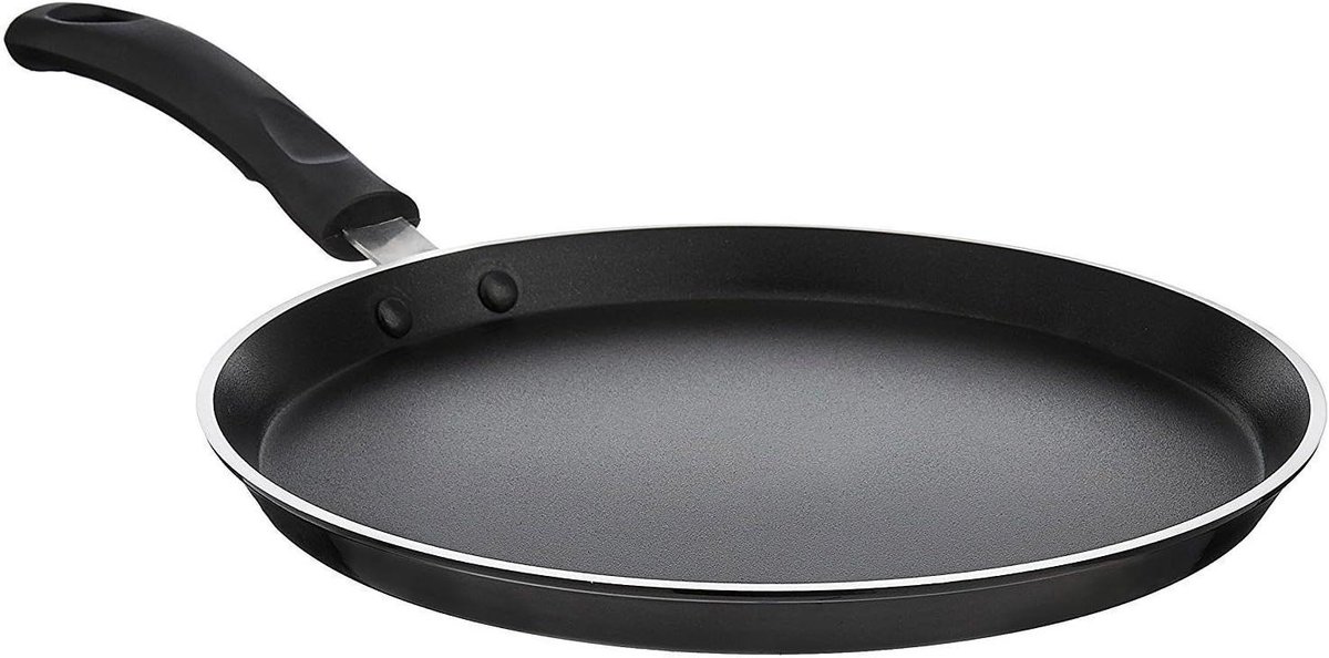 Dosa Pan - Koekenpan Plat - Pannenkoeken Bakken - Antiaanbaklaag - 29 cm - Zwart