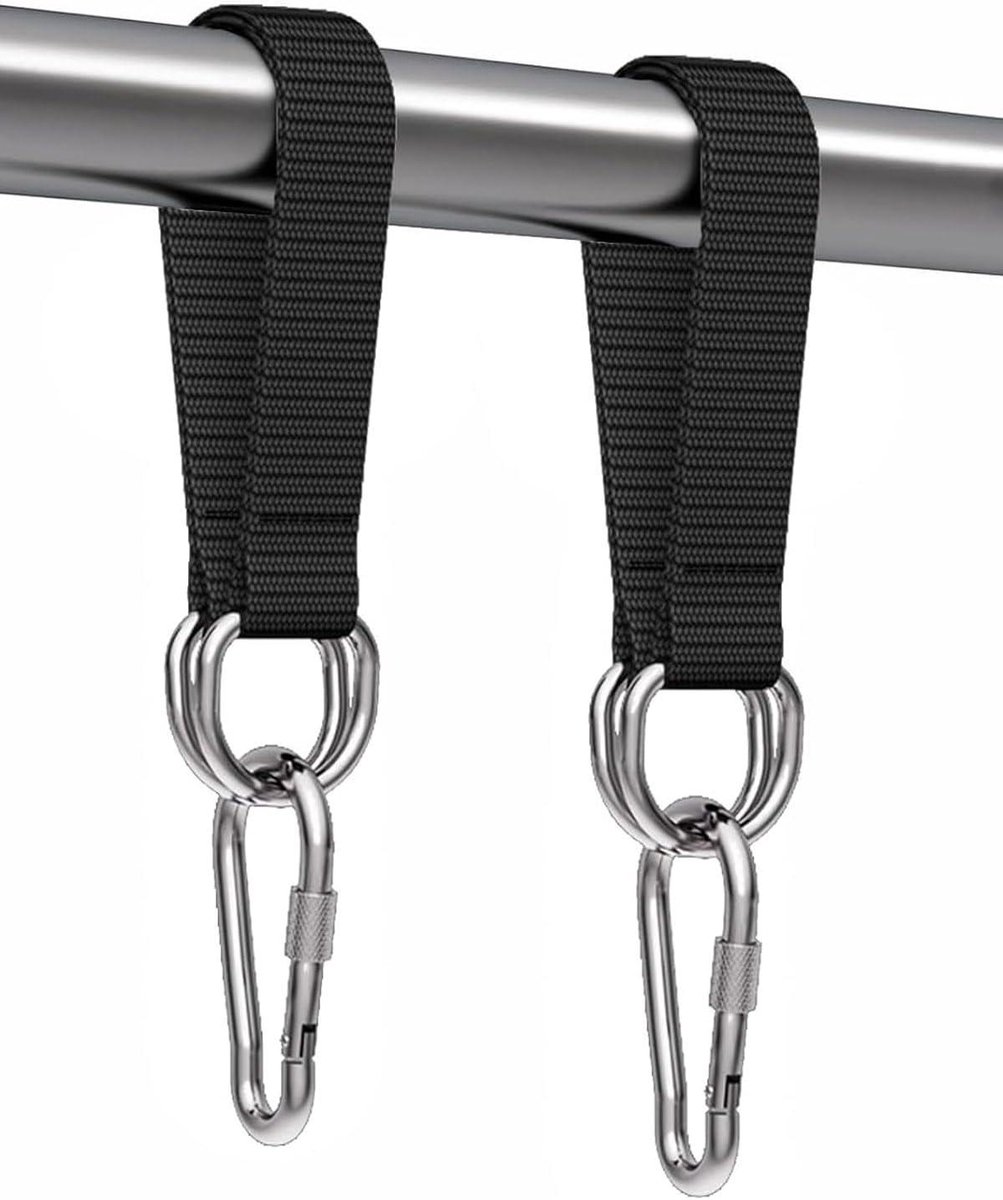 Hangmat Bevestiging - Schommelriem Set - Schommel Ophangen - Dubbel Verdikt Nylon - 2 Stuks - Zwart