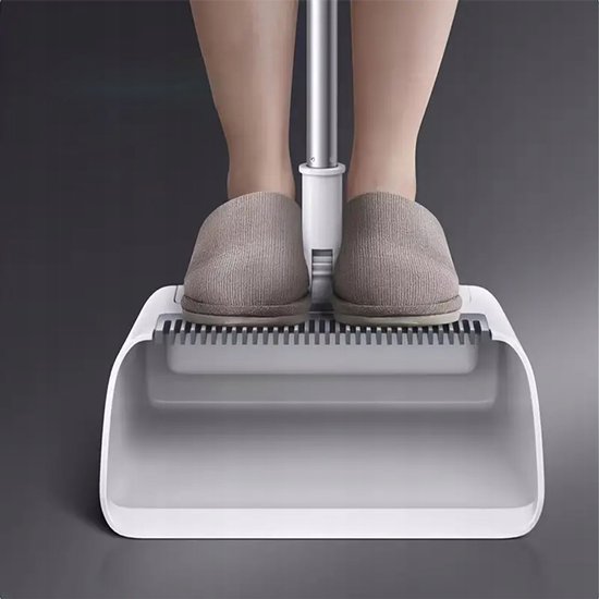 3-in-1 schoonmaakset - bezem, blik en vloerborstel - 180° draaibare borstelkop - opklapbaar en ruimtebesparend - voor keuken, badkamer en studentenkamer — afbeelding 2