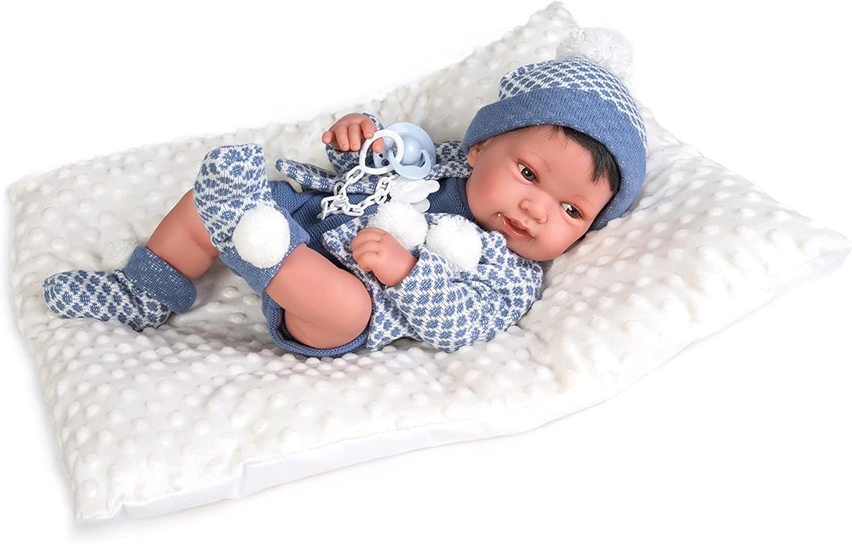 Baby Pop Pipo - Pop met haar Vinyl pop - Kind Ontwikkeling - Anatomisch correct lichaam - 42 cm - Meerkleurig