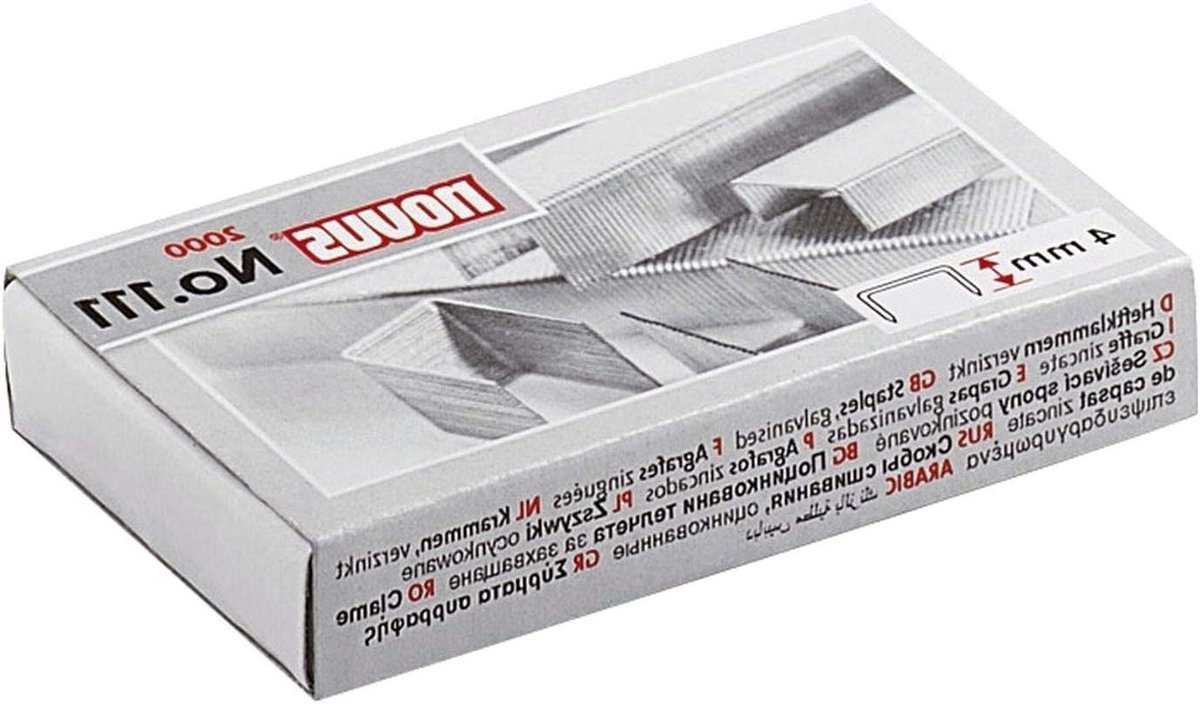 Novus nietjes - Nietjes metaal - Papier nieten - Gegalvaniseerd staal - 4 mm - Zwart
