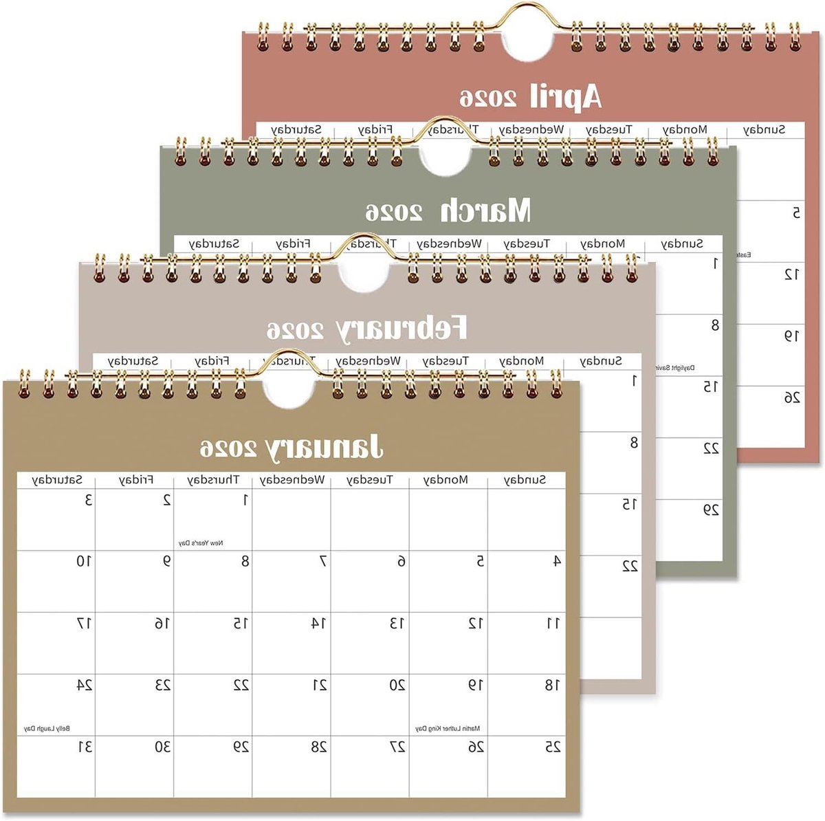 Mini Kalender 2025-2026 - Kleine Wandkalender - Dagelijkse Planning - 18 Maanden Planning - 164 x 205 cm - Cyaan