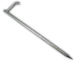Grondanker Staal - Haringen Bouwhek - Constructie Beveiligen - Verzinkt Staal - 430mm - Zilver