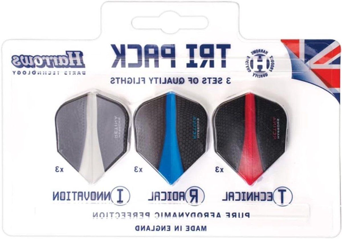 Dart Flights - Vliegjes - Darts Spelen - Transparant Design - 9 Stuks - Rood Blauw Wit