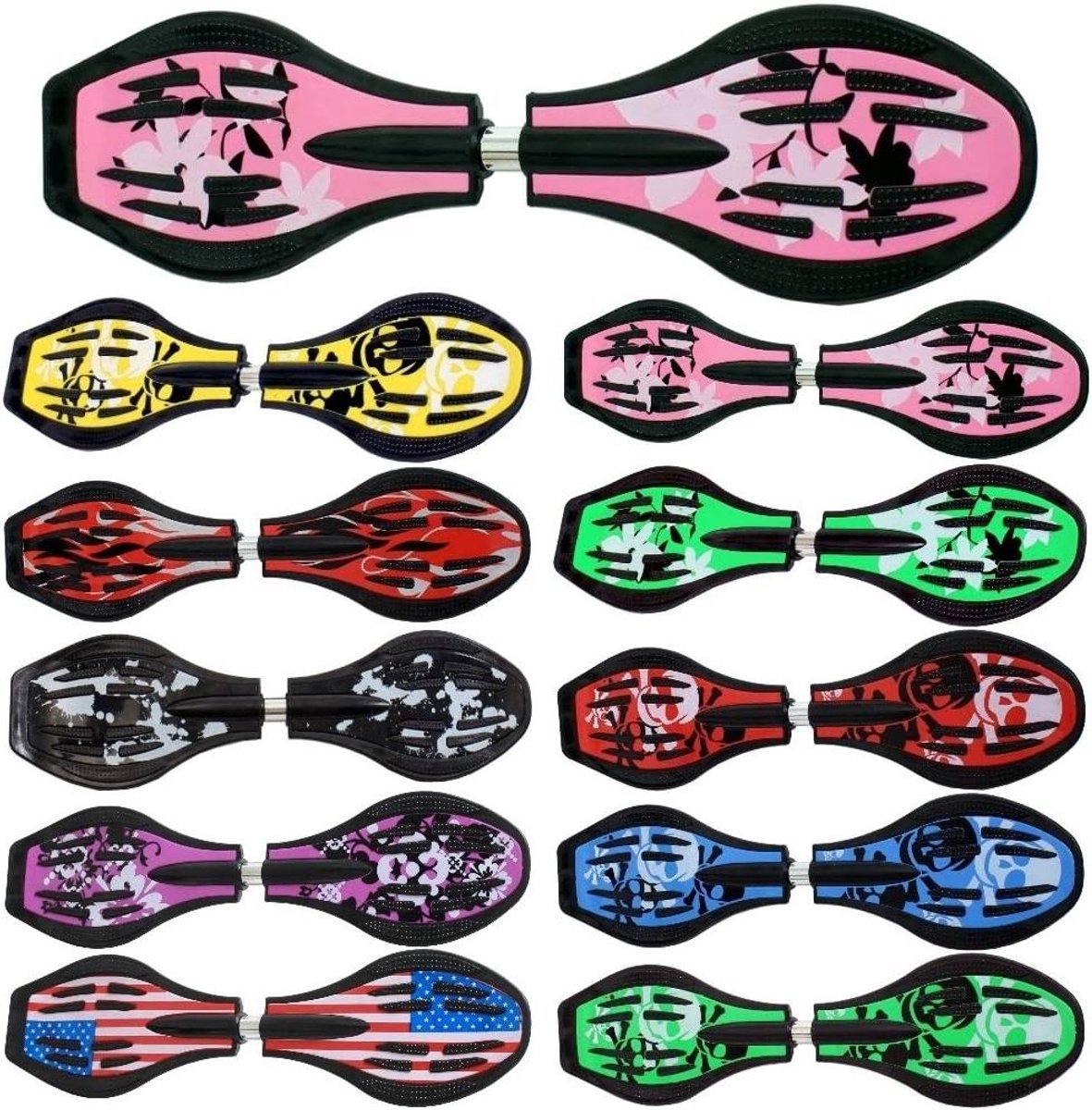 Waveboard Casterboard Snakeboard Buiten Sporten ABEC9 Kogellagers 86cm Bloem