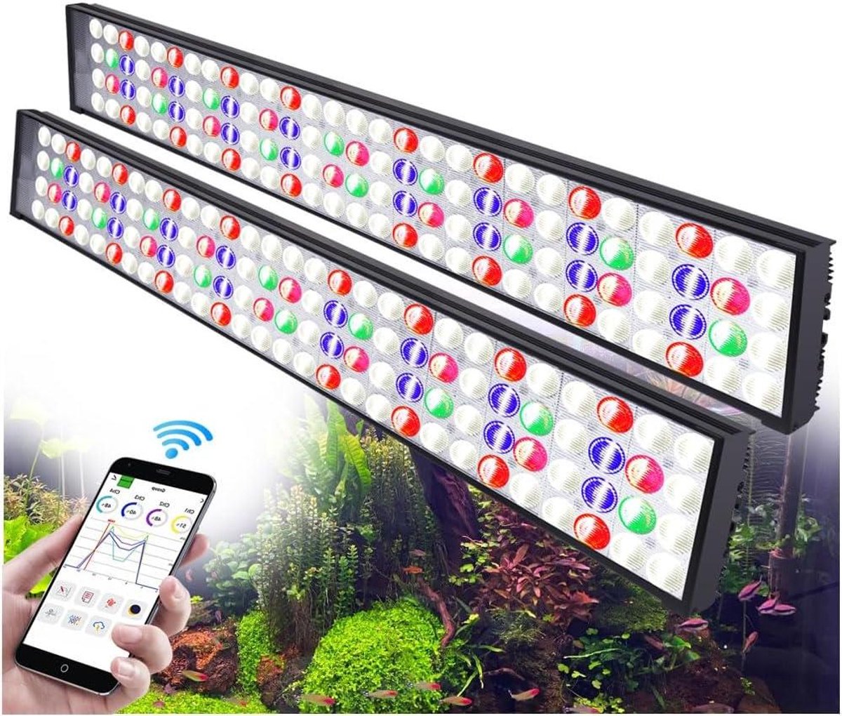 Aquarium LED Verlichting - Vislamp Plantengroei - Planten en Vissen - Volledig Spectrum - 150-200 cm - Zwart