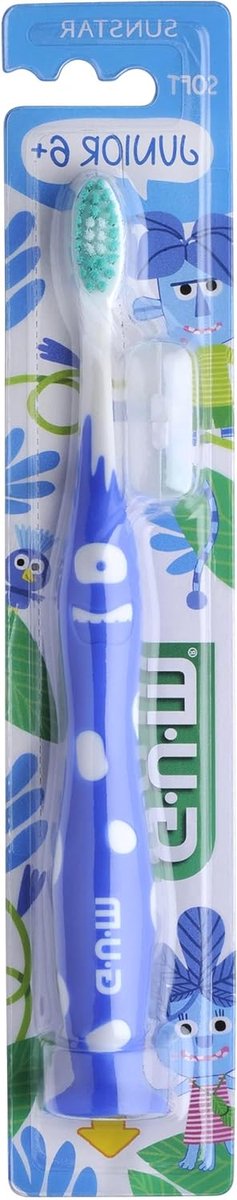 Kinder Tandenborstel - Poetsborstel Junior - Mondverzorging - Ontworpen voor leeftijd - 1 stuk - Blauw