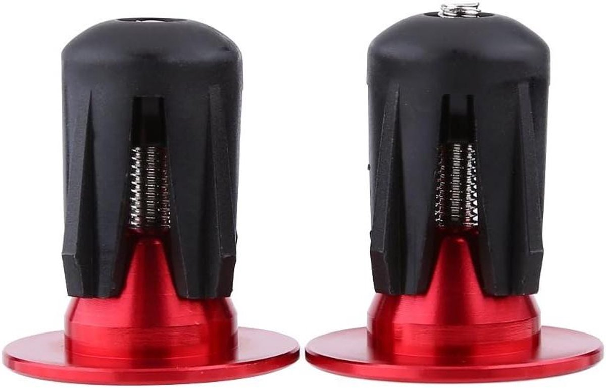 Fiets Stuur Eindes - Handvat Pluggen - Fietsen Beschermen - Aluminium Legering - 22-24 mm - Rood