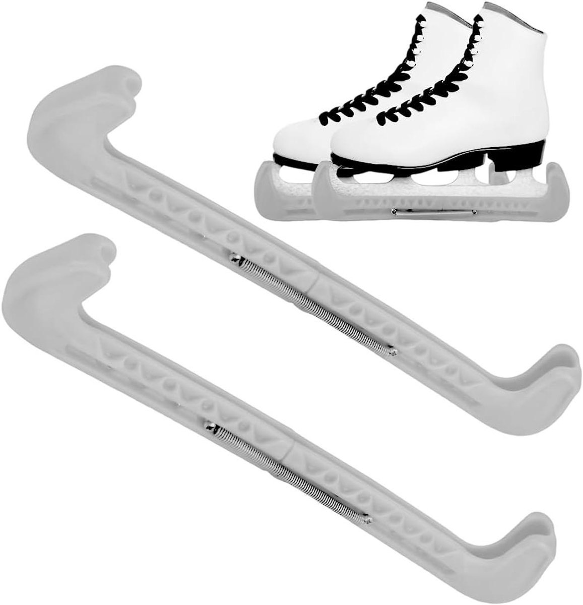 Schaatsbeschermers - Schaatsijzer beschermers - Schaatsen Beschermen - Verstelbaar met veer - 31 cm - Wit