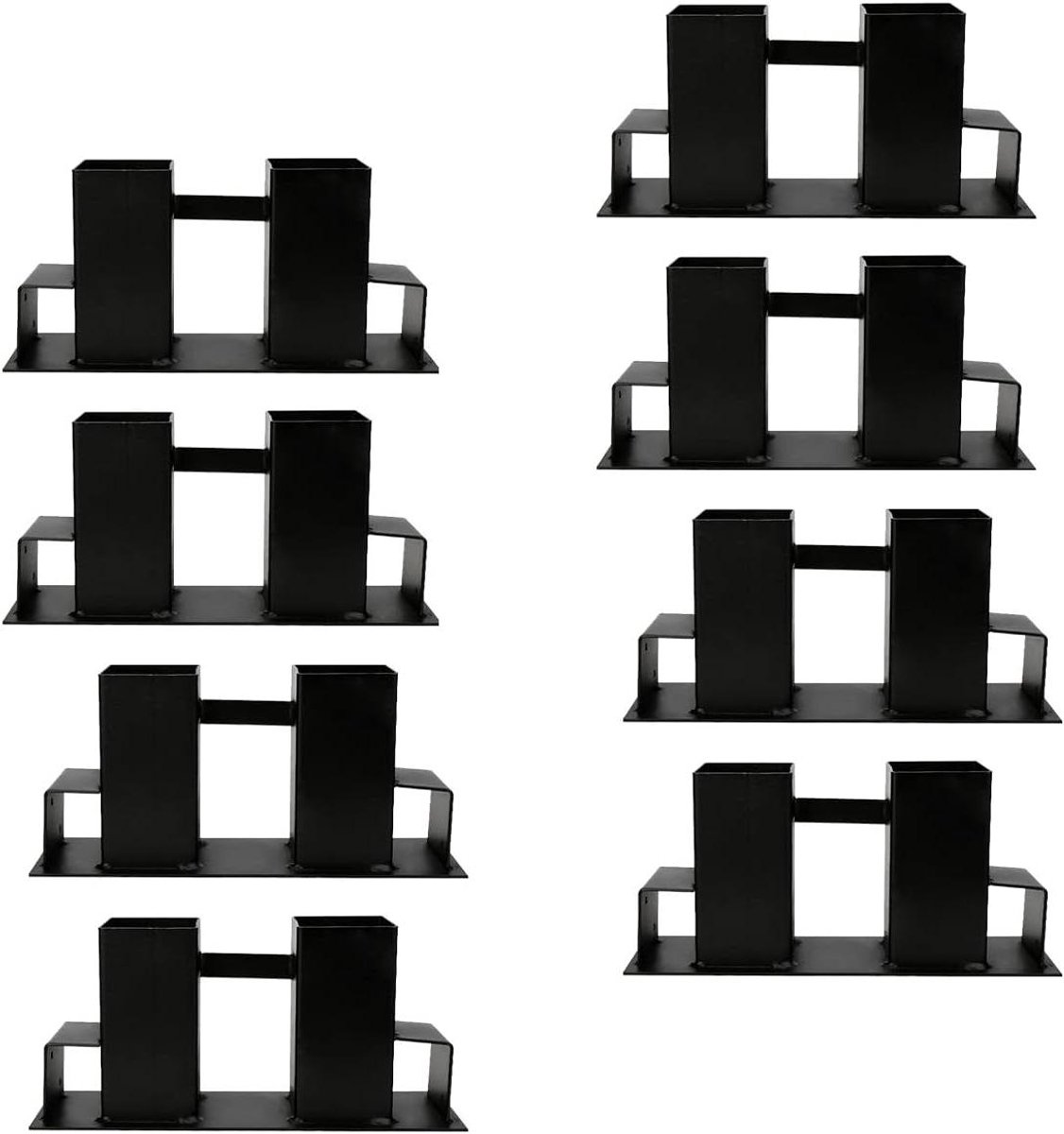 Houtstapelhulp Set - Brandhout Organizer - Haardhout Opslag - Verstelbare Lengte Hoogte - 8 Stuks - Zwart