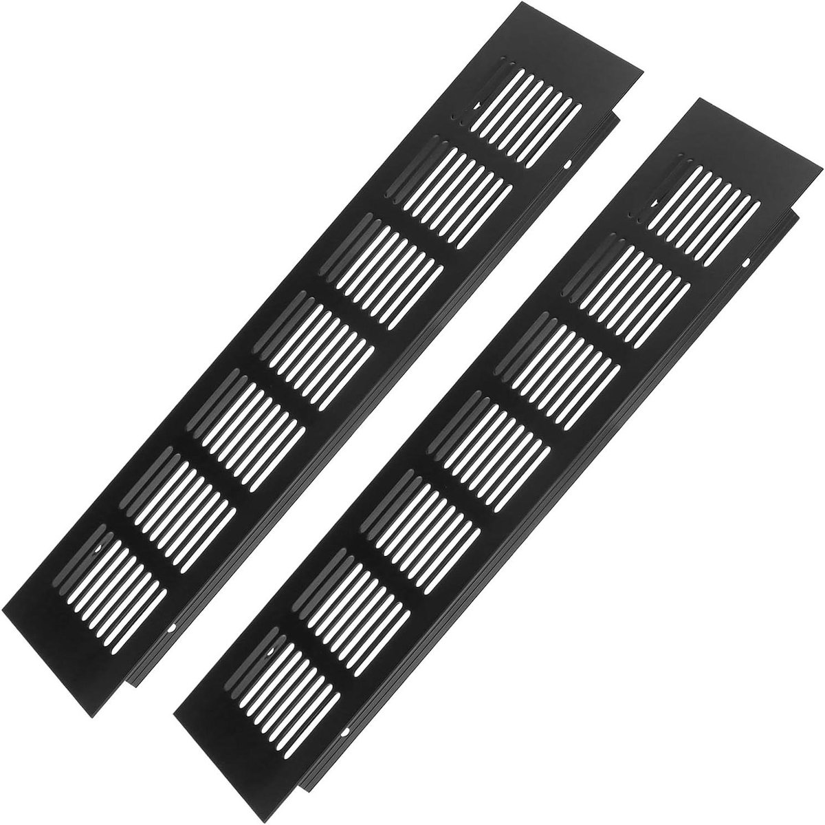 Ventilatieroosters Aluminium - Luchtgaten Roosters - Ventilatie Verbeteren - Roestvrij Aluminium - 300 x 80mm - Zwart
