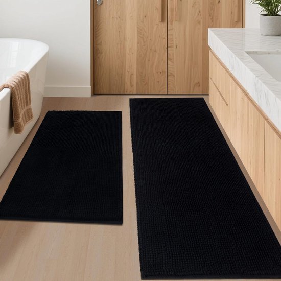 Badmat antislip, 50 x 120 cm extra lange chenille-badmatten voor badkamervloer, super absorberende en wasbare dikke badkamertapijtloper — afbeelding 3