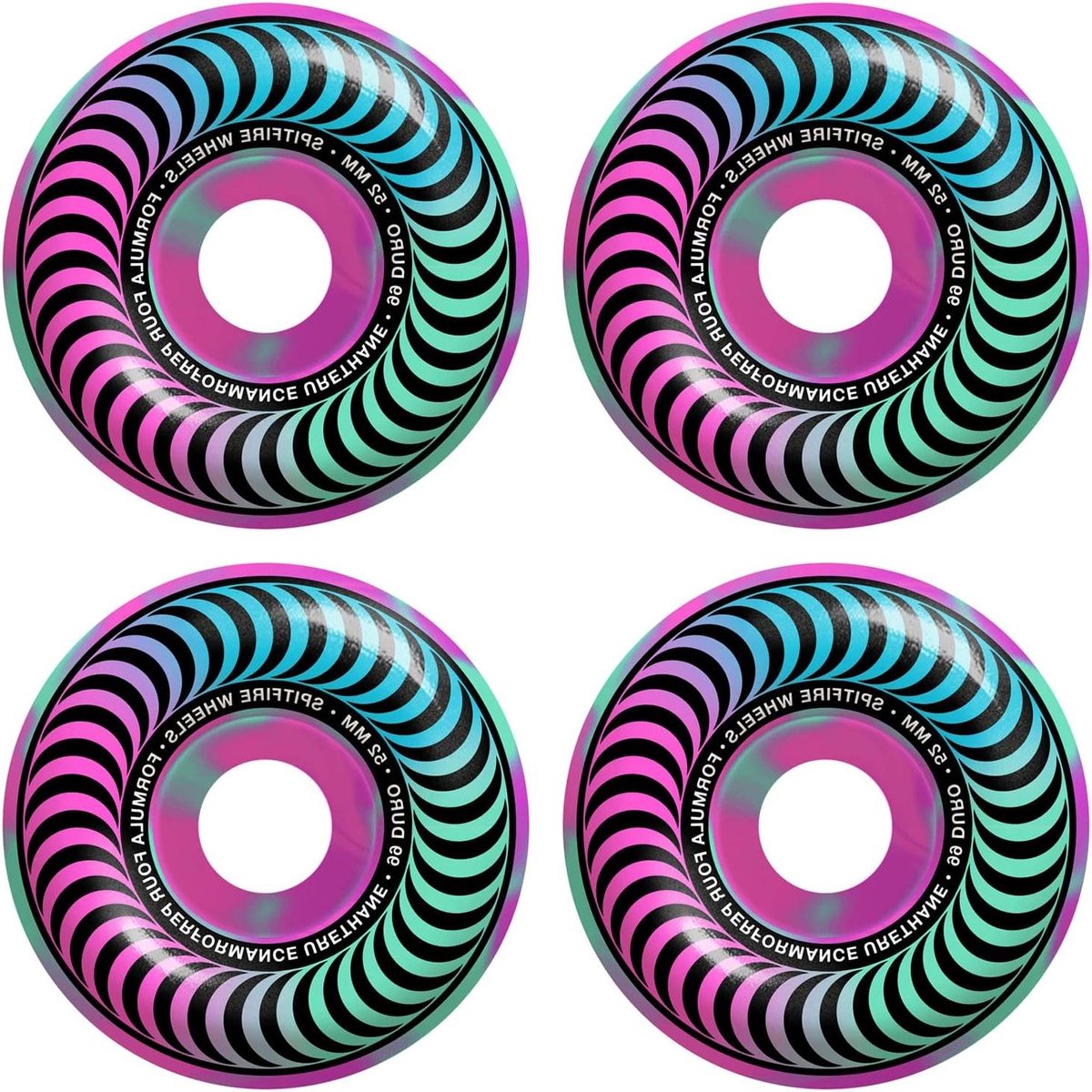 Skateboard Wielen Wielen Skateboard Skateboarden Formule 4 Urethaan 52mm 99A Blauwgroen
