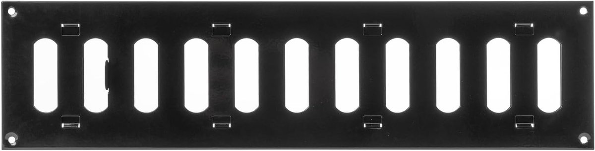 Verstelbaar Ventilatierooster Zwart Metaal voor Binnen en Buiten - 400x100mm