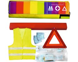 Verbanddoos Auto Combi - EHBO Kit - Veiligheid Onderweg - TÜV Getest - 43 x 12 x 5 cm - Kleurrijk