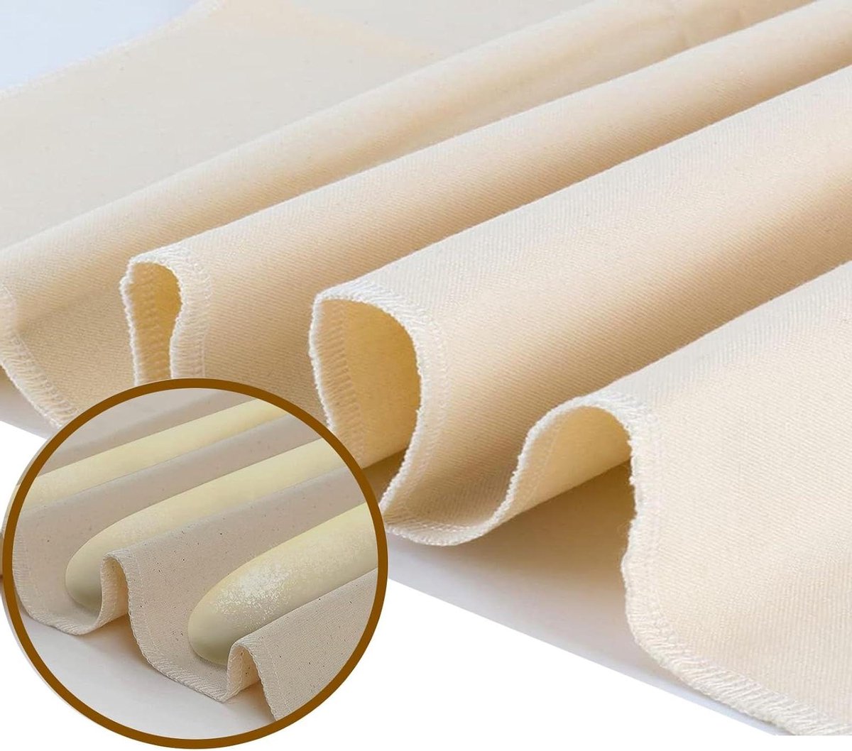 Broodbakdoek - Bakkersdoek Rijstafel - Deeg Laten Rijzen - Natuurlijk Katoen - 90x65 cm - Off-white