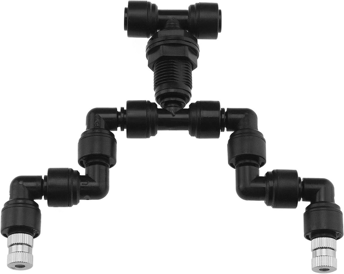 Reptielen Mister Nozzles - Vernevelaar Sproeiers - Terrarium Bevochtigen - 360° Verstelbaar - Dubbele Hoofd - Zwart