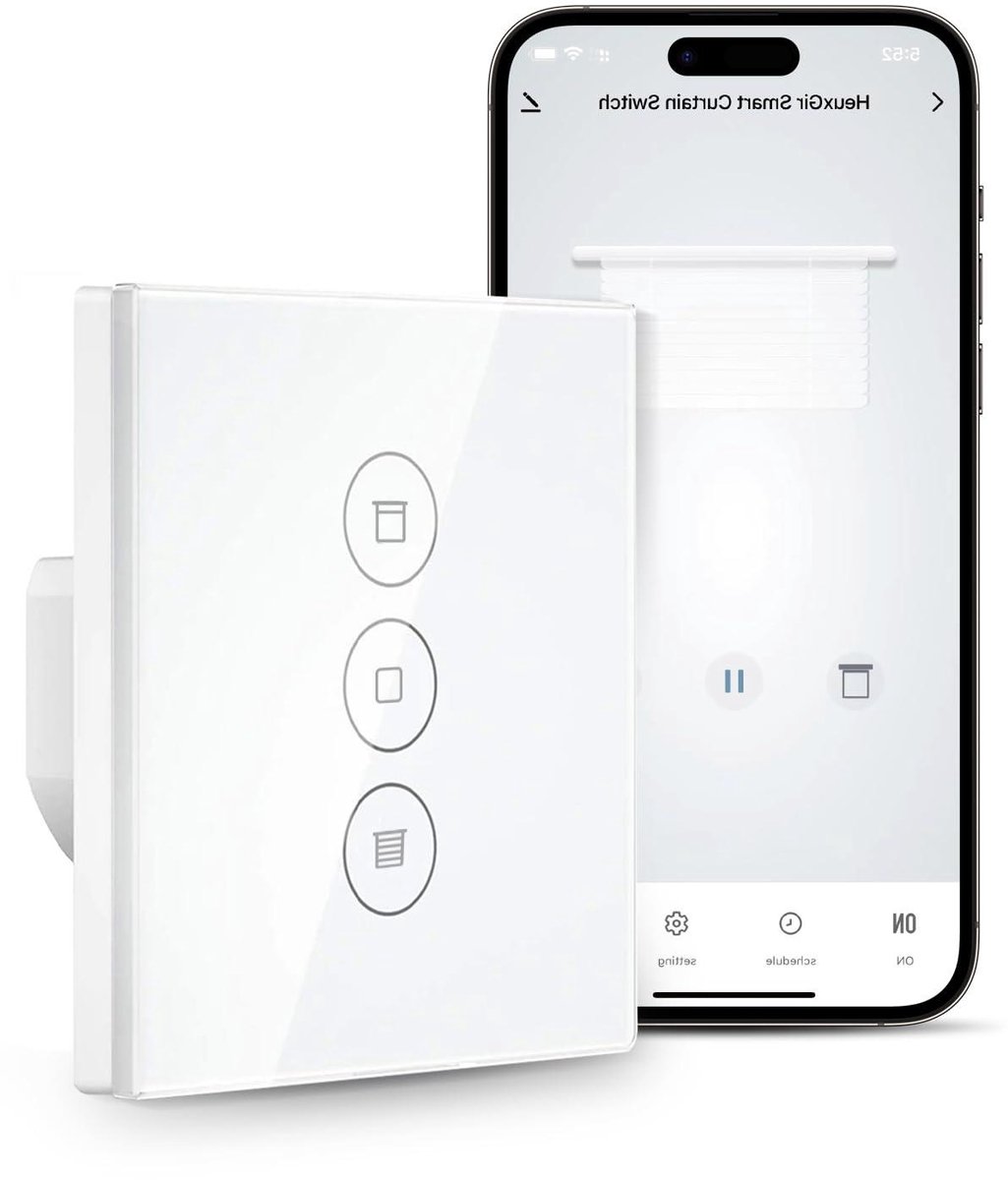 Slimme Rolluik Schakelaar - Rolluik Bediening - Huis Automatisering - Wifi & Spraakbesturing - 86 x 86 mm - Wit
