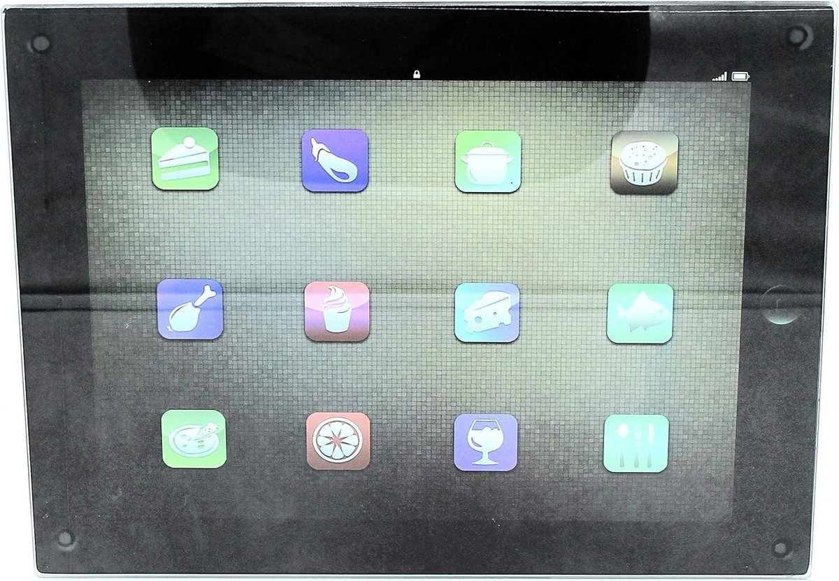 Glazen Snijplank - Keukenplank Tablet - Keukenwerk - Uniek Tabletdesign - 40x30 cm - Zwart