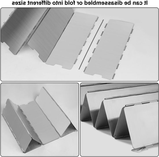 Windscherm voor gasfornuis en campingkoker - Lichtgewicht en duurzaam, 12/16 stuks van Merkloos — afbeelding 3