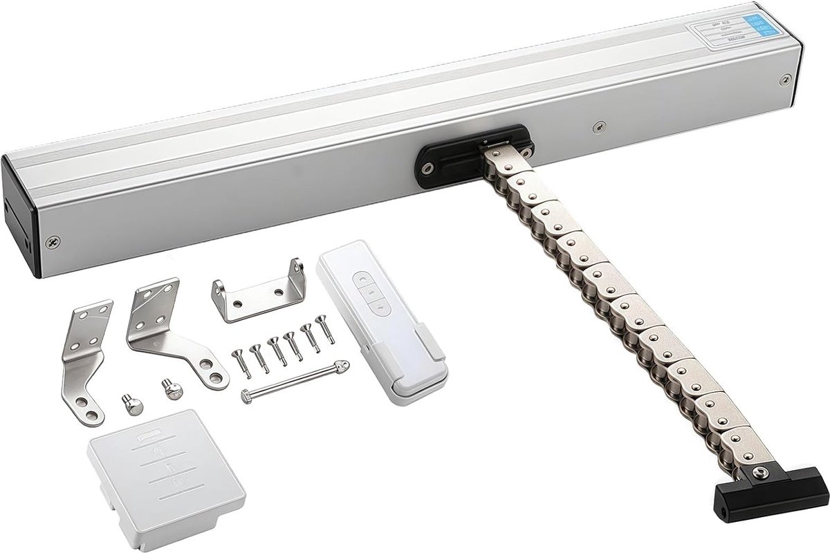 Elektrische raamopener - Automatische ketting - Ramen openen - Met afstandsbediening - 300-700 mm - Zilver