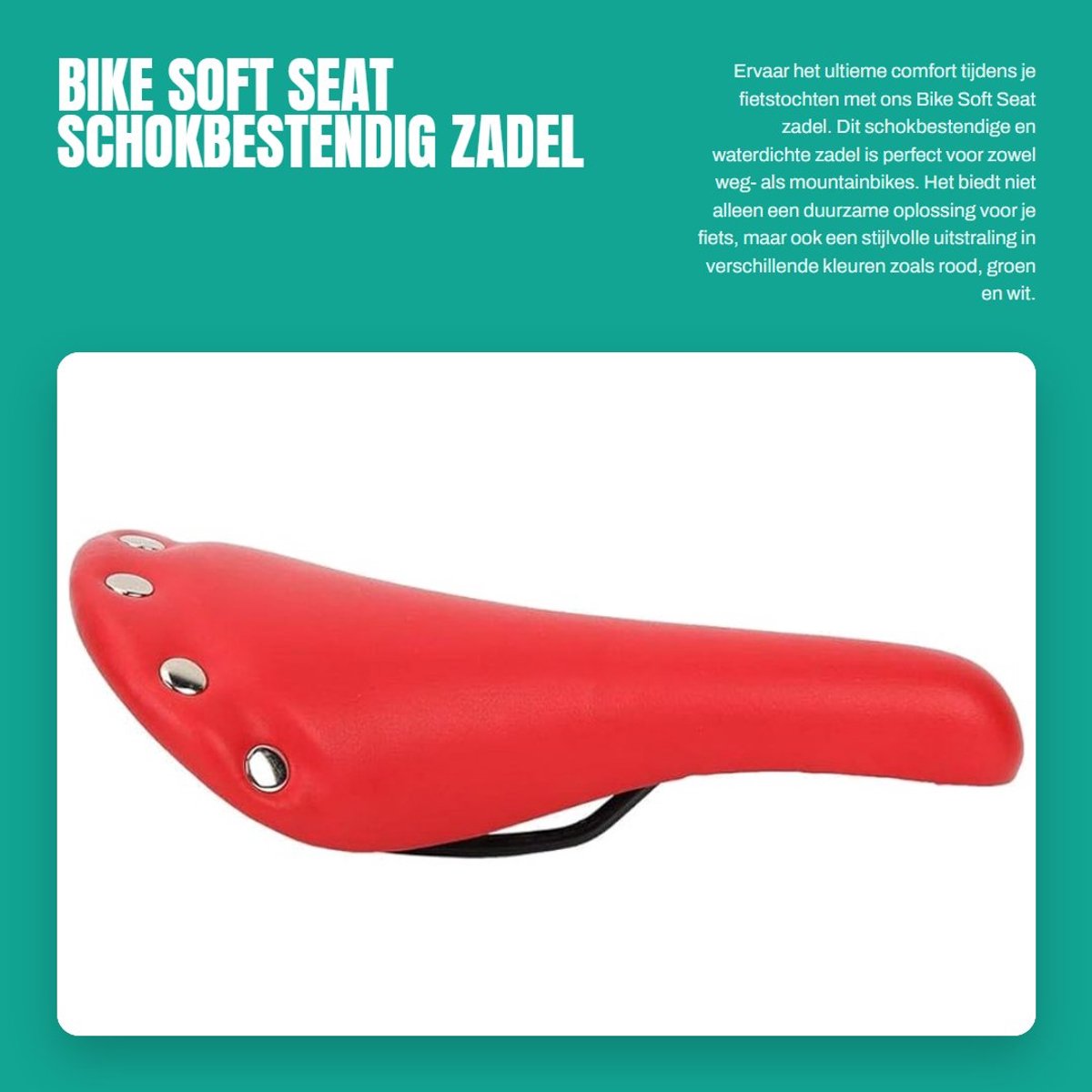 Dailygoods- Fietszadel Schokbestendig - Waterdicht - Lichtgewicht - Duurzaam - Comfortabel - Stabiele Bevestiging - Zadel