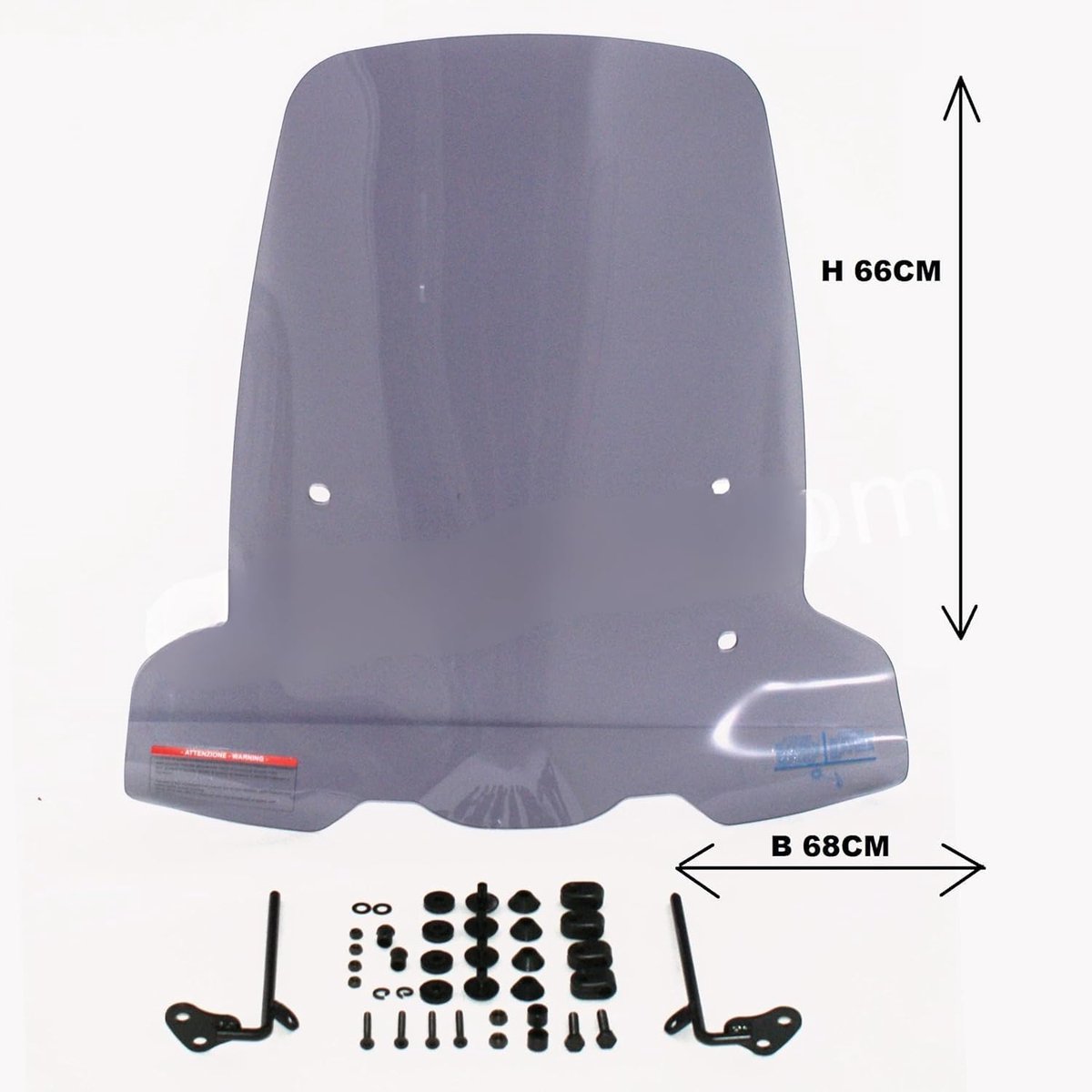 Scooter Voorruit - Windscherm Deflector - Bescherming Tegen Wind - Getinte Smoke Look - 72x67 cm - Getint