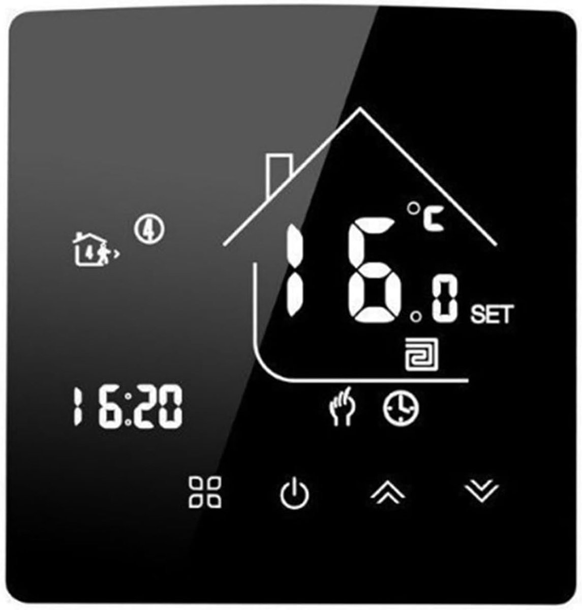 Slimme Thermostaat - Klimaatregelaar Wifi - Temperatuur Regelen - Afstandsbediening Mogelijk - 11 x 10 x 7 cm - Zwart