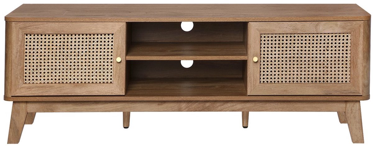 CALICOSY - TV-meubel 2 Deuren in Rotanvlechtwerk L140 cm - PALMO