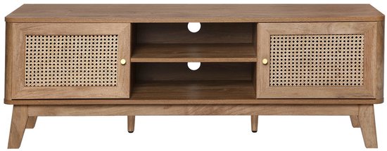 CALICOSY - TV-meubel 2 Deuren in Rotanvlechtwerk L140 cm - PALMO