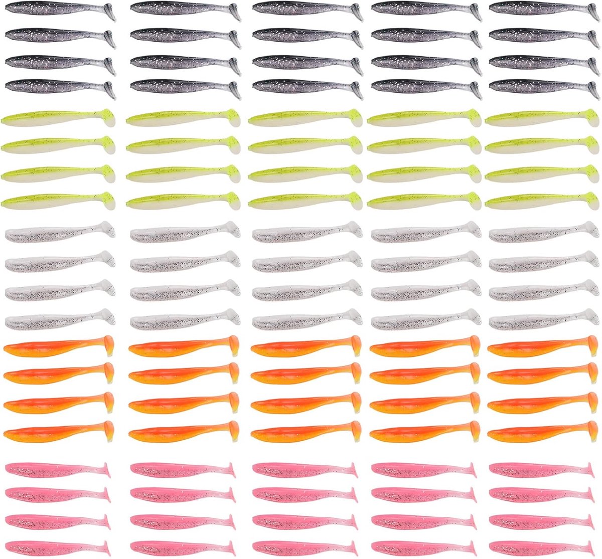 Zacht Kunstaas - Vis Aas - Vissen Laten Vangen - Levensechte Details - 100 Stuks - Gemengde Kleuren