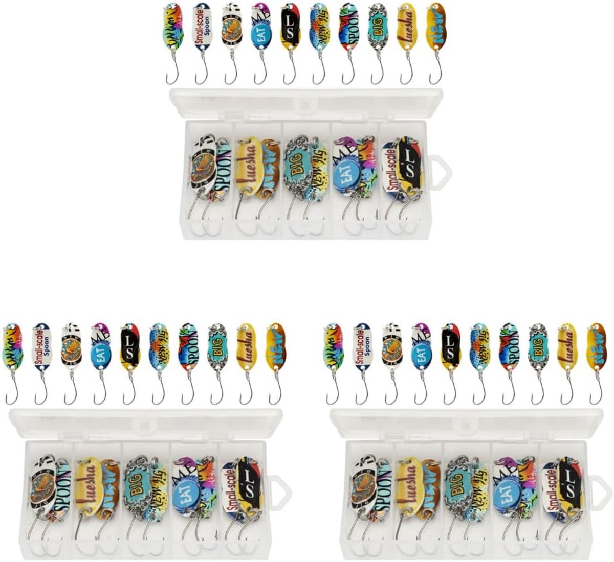 Kunstaas Set - Metalen Lepel - Zalm Vissen - Draaibaar Ontwerp - 10 Stuks - Multicolor