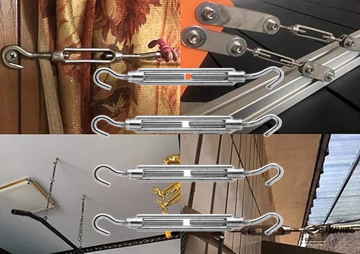 m5 x 70 mm spanschroef Haak-haak verzinkt - draadspanner - schroefspanner - spanwartel - windverbandspanner - schroefwartel