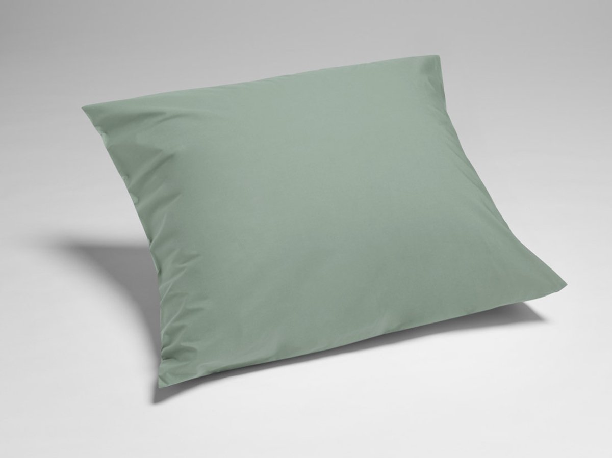 Yumeko kussensloop percal katoen jade groen 65x65 - Bio, eco & fairtrade - 1 stuk