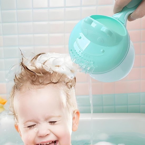 Baby Badbeker - Kinder Douche Emmer - Baby Wassen - Zachte Waterstroom - 21 x 16 x 10.5 cm - Groen — afbeelding 4