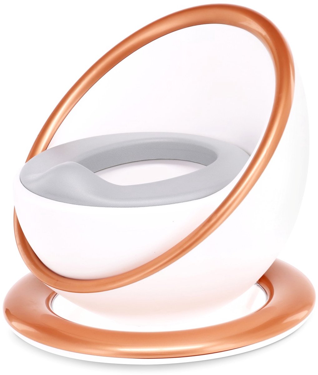SUN BABY Premium Glamour Kinderpotje en Stoeltje - Zachte Zitting - Uitneembare Binnenpot - Antislip - Voor Peuters 18-36 Maanden - Wit/Goud
