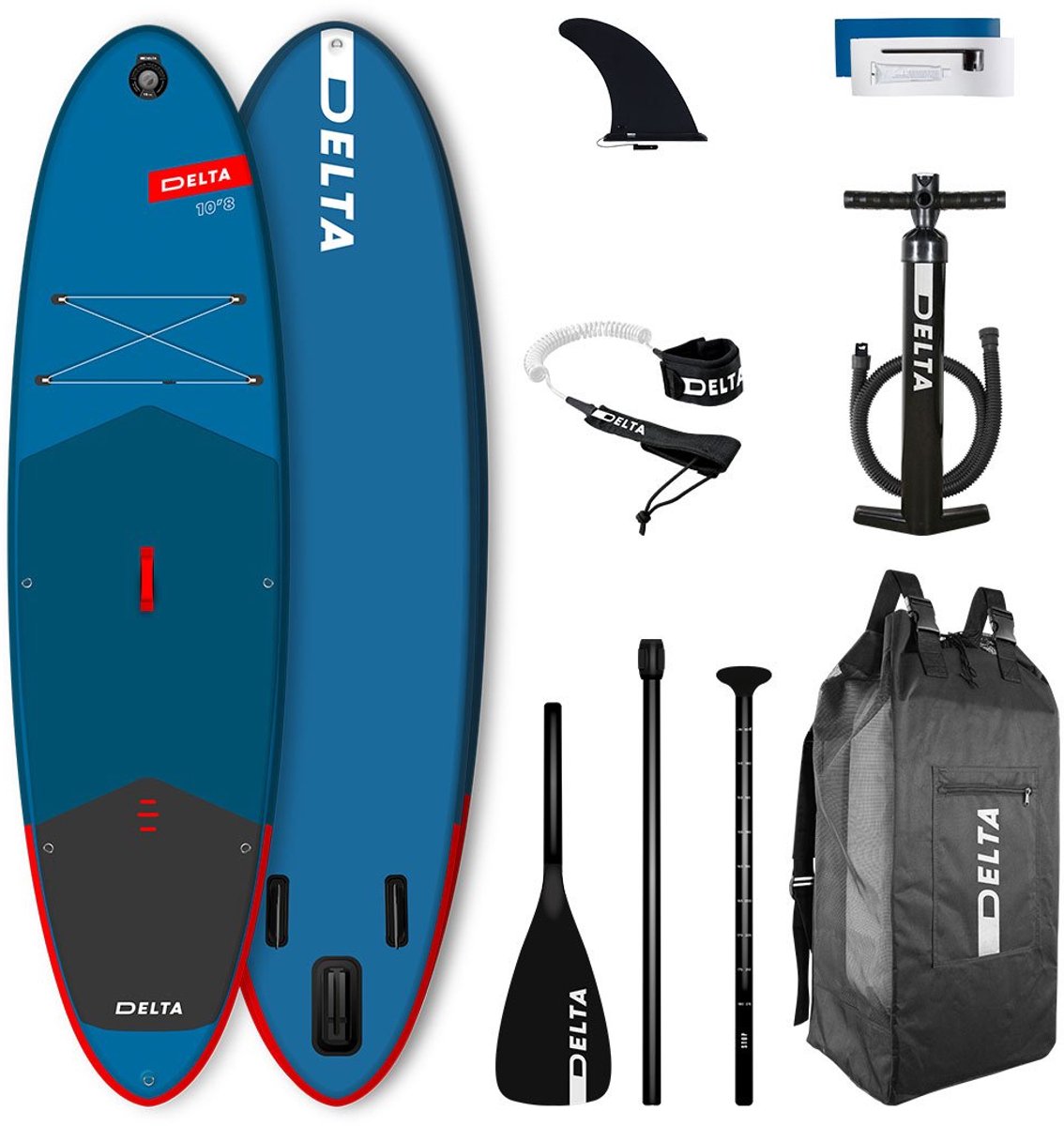 Delta opblaasbaar supboard Delta 10’8 – stand up paddle en kajak – 325x81x15 cm – allround – complete set