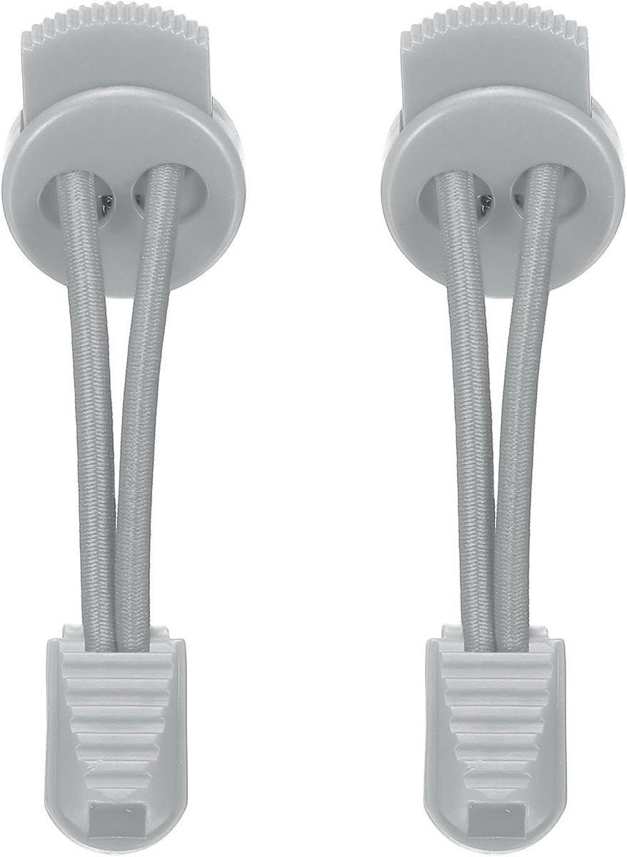 Elastische veters voor schoenen, veters zonder strikken voor volwassenen, ideaal voor sneakers en tennisschoenen, lichtgrijs, 2 stuks