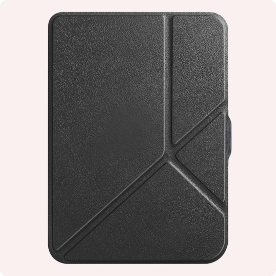 Hoes Geschikt voor Kobo Nia Hoesje Bookcase Cover Book Case Hoes Sleepcover Trifold - Zwart — afbeelding 4