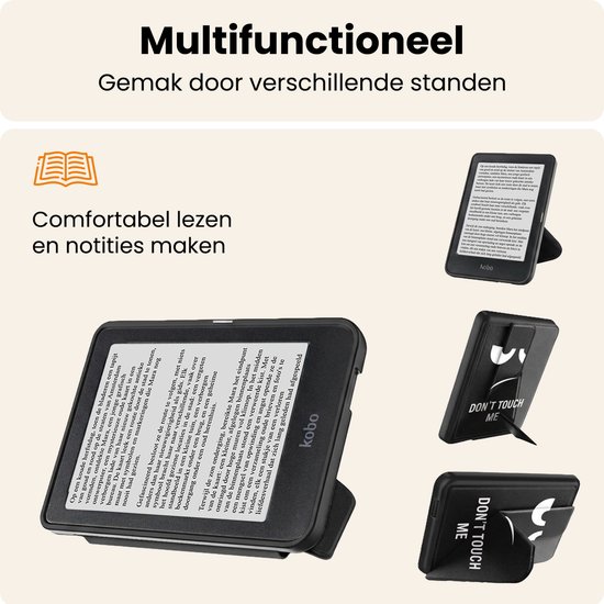 Hoesje Geschikt voor Kobo Nia Hoes Book Case Trifold - Hoes Geschikt voor Kobo Nia Hoesje Book Cover - Don't Touch Me van Hoesje  — afbeelding 3