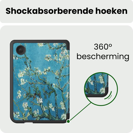 Hoes Geschikt voor Kobo Clara Colour Hoesje Bookcase Cover Hoes Trifold Met Screenprotector - Hoesje Geschikt voor Kobo Clara Colour Hoes Cover Case - Bloesem — afbeelding 5