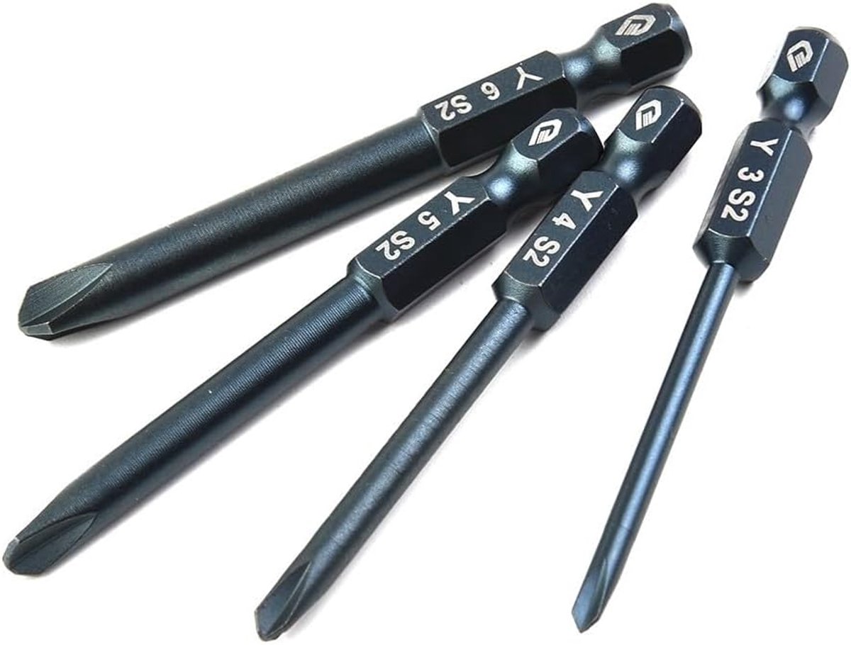 Schroevendraaier Bits - Tri-wing Set - Apparaten Repareren - Magnetische Kop - 65mm Lengte - Zwart