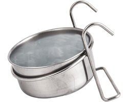 Vogelbak - Voerbak - Vogels Voeren - Kooigeoptimaliseerd - 13 x 11.5 x 10.4 cm - Zilver