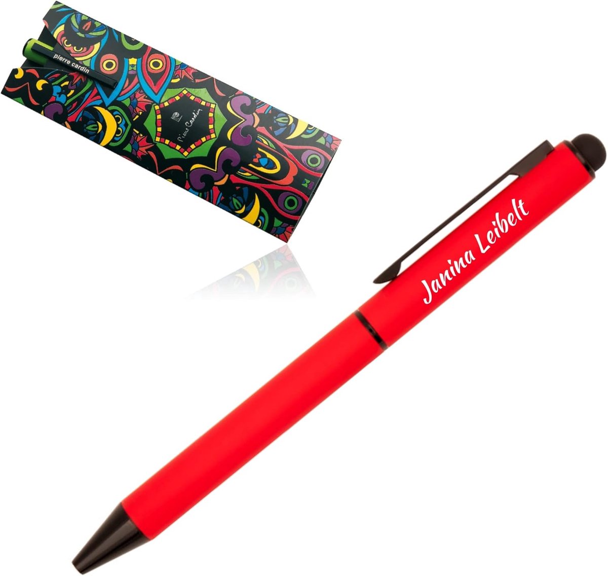 Luxe Balpen - Schrijfinstrument Gravure - Persoonlijk Cadeau - Aluminium Soft Touch - 14 x 1 cm - Rood