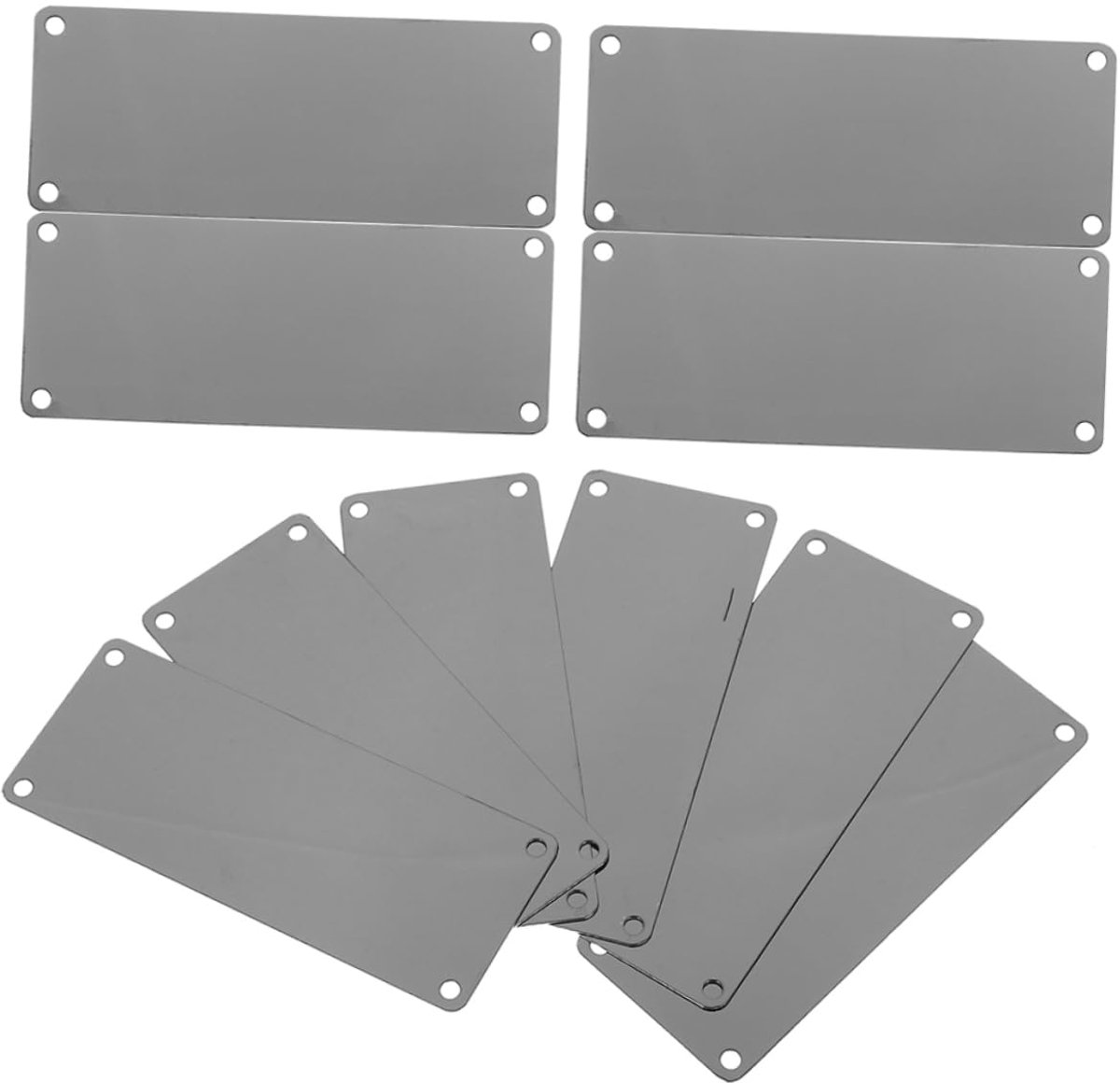 Lege Naamplaten - Bordjes Graveren - Huis Nummering - Roestvrij Staal - 8x4cm 10 Stuks - Zwart