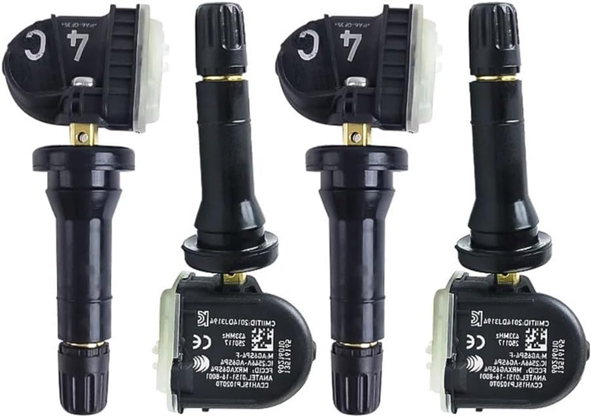 Bandendruk Sensor - TPMS Monitor - Veilig Rijden - Realtime Waarden - 4 Stuks - Zwart
