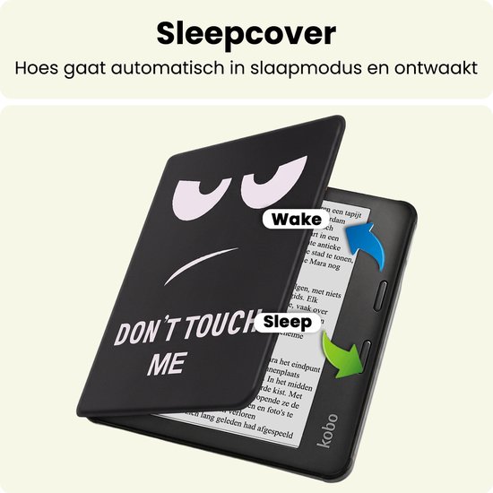 Hoes Geschikt voor Kobo Libra 2 - E-reader Hoesje Bescherm Hoesje Case Sleep Cover - Hoes Geschikt voor Kobo Libra 2 Hoesje - Don't Touch Me — afbeelding 3