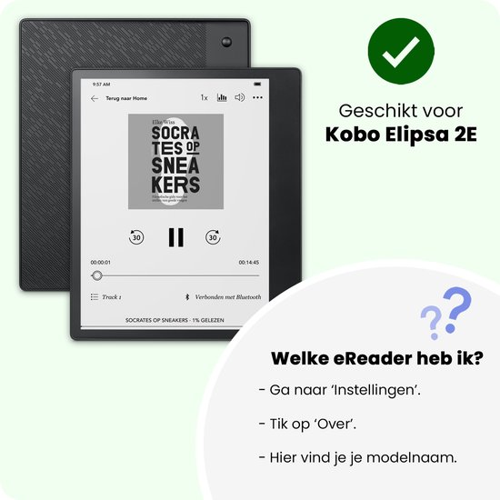 Hoes Geschikt voor Kobo Elipsa 2E - Luxe E-reader Bescherm Case - Hoesje Book Cover - Grijs — afbeelding 2