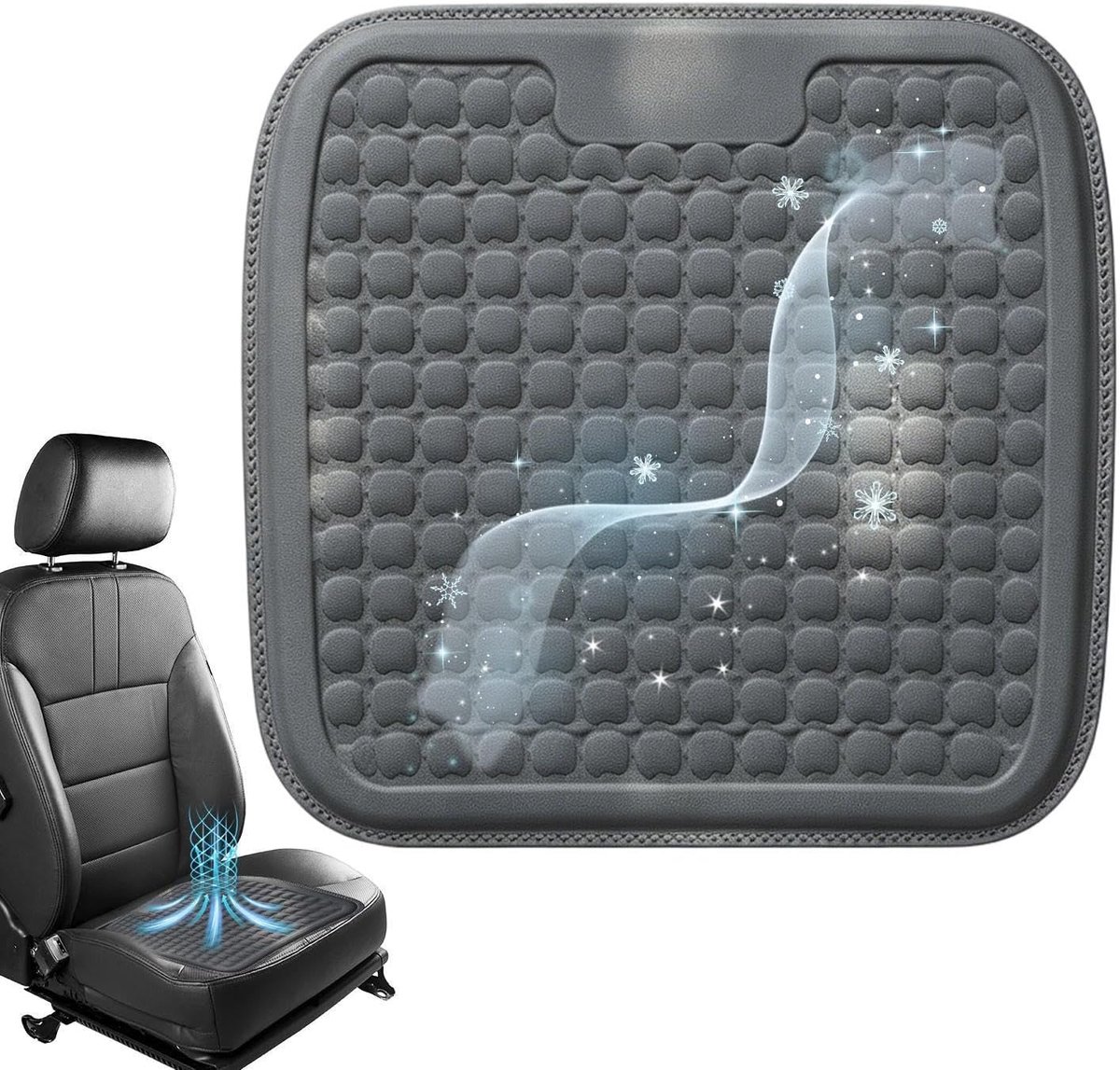 Verkoelende Autostoelhoes - Gel Kussen - Comfort Tijdens Rit - Honingraatontwerp - 48x48cm